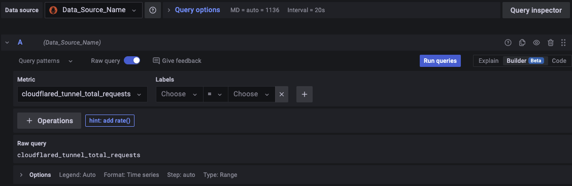 Grafana query