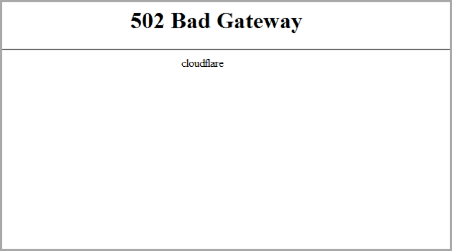 Ejemplo de error 502 sin marca.