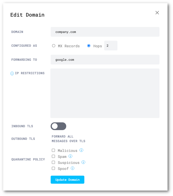 Go to Domain to verify Area 1’s hop position